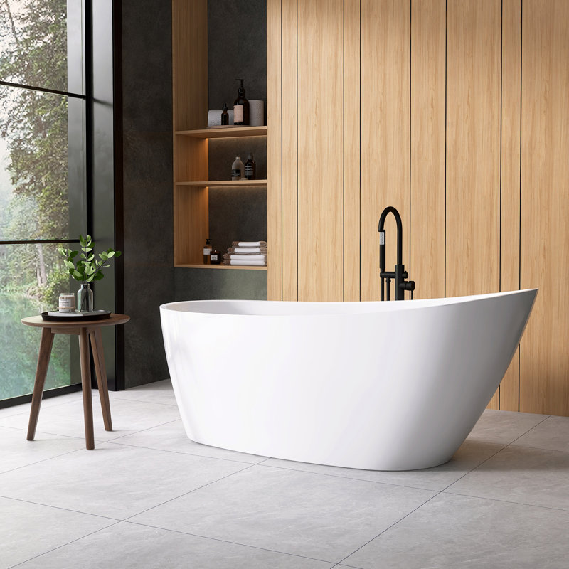 Lahore 59.1" x 29.1" Freestanding Acrylic Soaking Bathtub