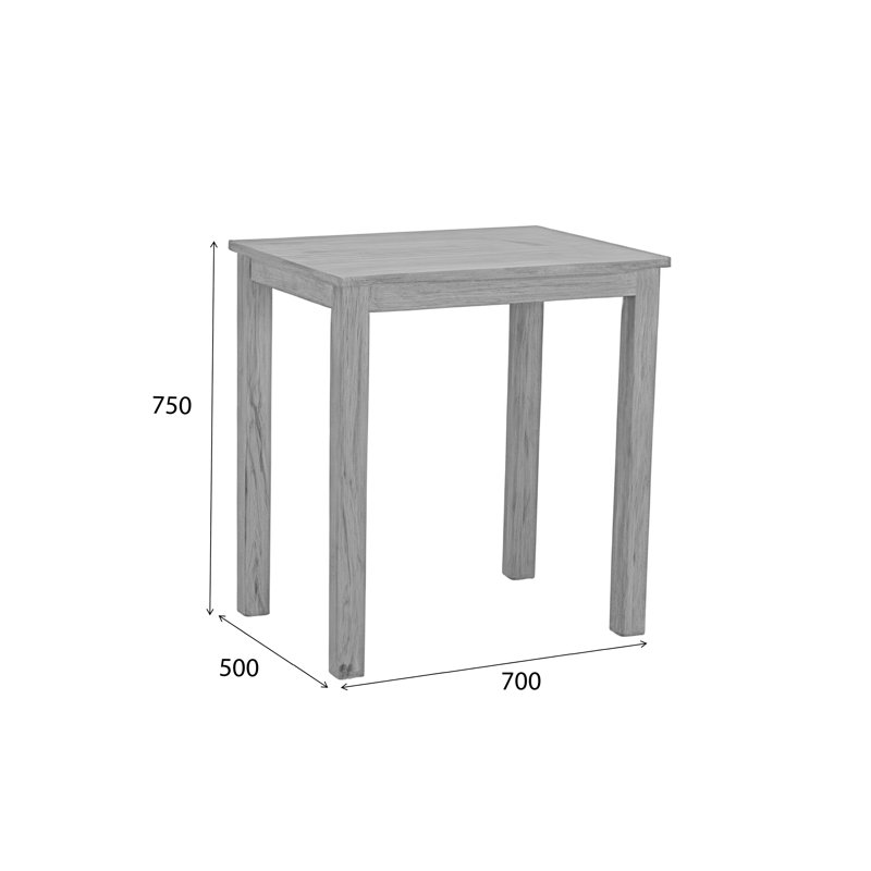 Seandrea Solid Wood Dining Table, Brown, white and pink, 75cm H x 70cm L x 50cm W