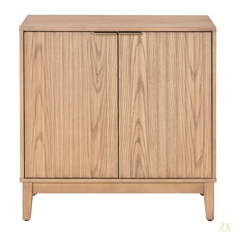 2 Door Storage Cabinet- Mid-Century Modern Style