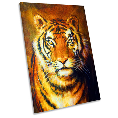 Tiger Face - Wrapped Canvas Painting