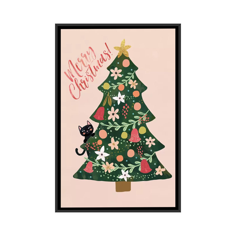 « xmas pin », impression sur toile tendue, H 26 po x l 18 po x P 1,5 po, Toile avec cadre noir, Pas de tapis