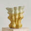 Vase décoratif en céramique texturé organique jaune fantaisie