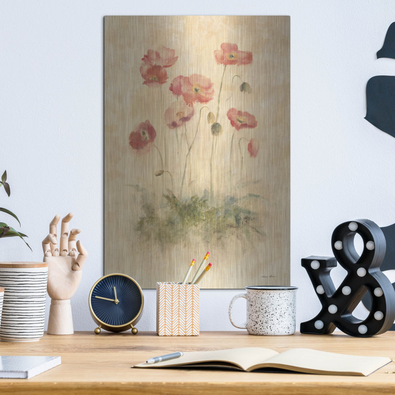Art mural en métal Winston Porter «Sunshine Poppies» par Cheri Blum, H 16 po x l 12 po