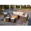 Small Firepit With 1403B Wicker 8 - Person Patio Conversation Set with Cushions