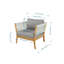 Fauteuil d'appoint de patio en bois d'acacia avec coussins