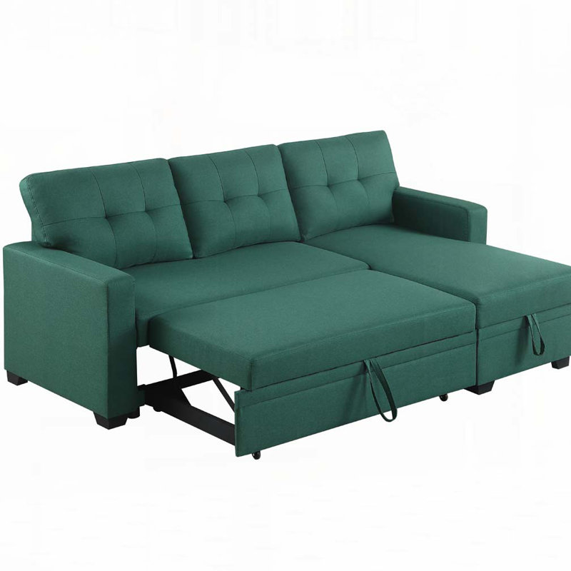 Canapé modulaire rembourré avec méridienne, Vert