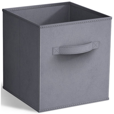 Sorbus 11 Inch Foldable Fabric Storage Cube Bin with Handle - for Organizing Home, Closet, Bedroom, Playroom, and More, Single, Gray