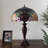 Godric Tiffany Table Lamp Stained Glass Rose Flowers LED Bulbs Included 16"W*16"D*24"H-808820307