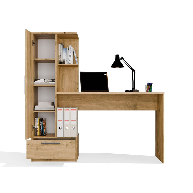 Todo Desk with Tall Bookcase