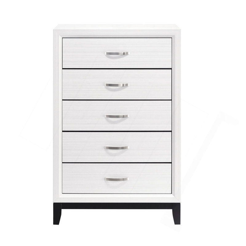 Modern Contemporary Storage Chest Of 5X Drawers 1Pc Wooden Bedroom Furniture