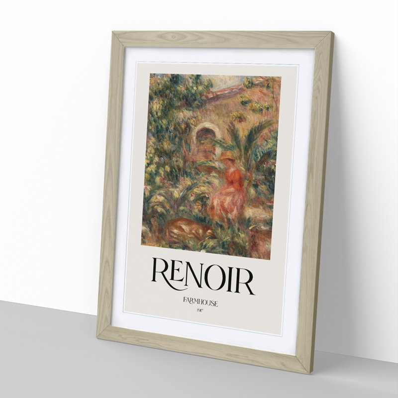 Farmhouse Vol.1 by Pierre-Auguste Renoir - Single Picture Frame Print, 36cm H x 27cm W x 2cm D, Oak Framed