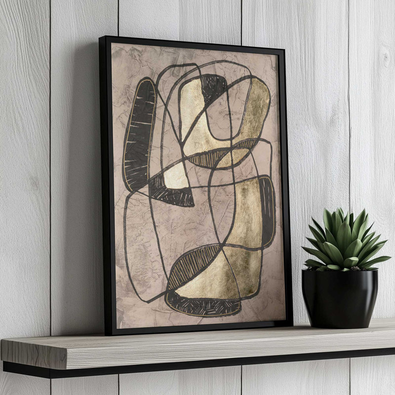 «Interaction II» par June Erica Vess, reproduction d'art sur toile, Impression sur cadre ouvert sans papier mat, Noir