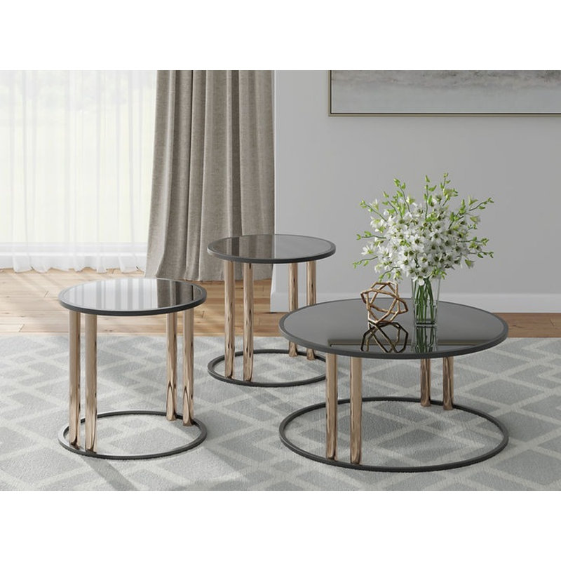 Ensemble de tables basses 3 pièces Hannerly
