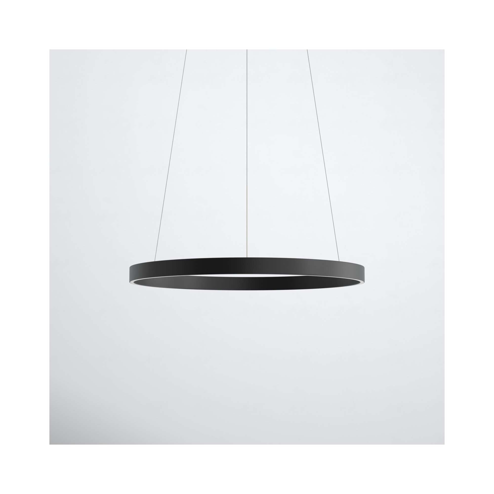 Mills Single Light Dimmable LED Pendant, Black, 1.25" H x 23.5" W x 23.5" D
