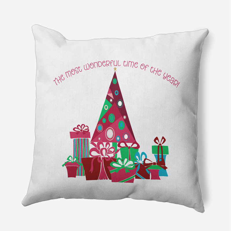 Coussin décoratif intérieur / extérieur en polyester, 16 po x 16 po, Carré