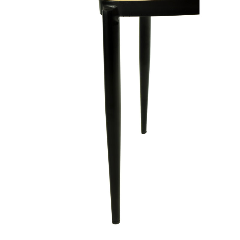 Chaise de salle à manger rembourrée à dossier, Noir / blanc