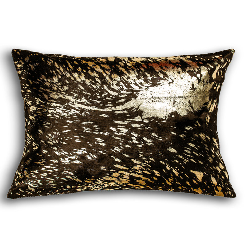 Coussin lombaire en cuir Torino, Chocolat / or
