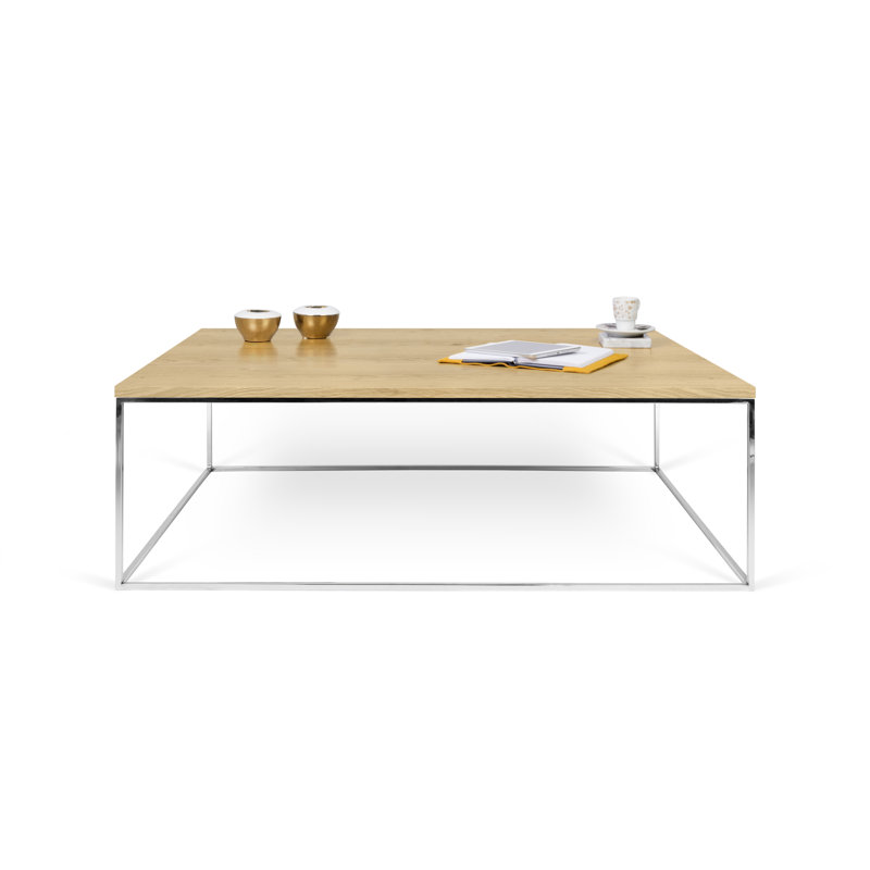 Gargiulo Coffee Table, Wild Oak, Chrome