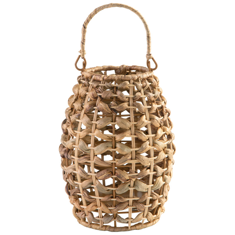 Bryanie Wicker Tabletop Lantern, 13.25" H x 7" W x 7" D