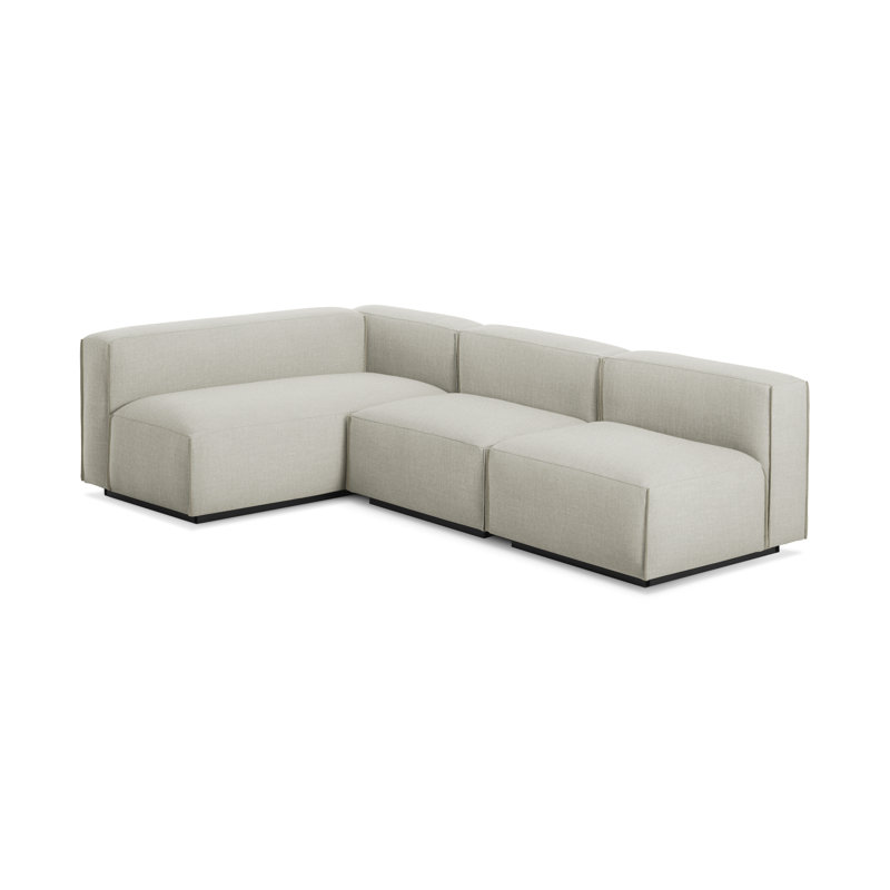 Cleon Upholstered L-Shaped Sectional, Maharam Meld in Panda 100% Polyester, Right Hand Facing