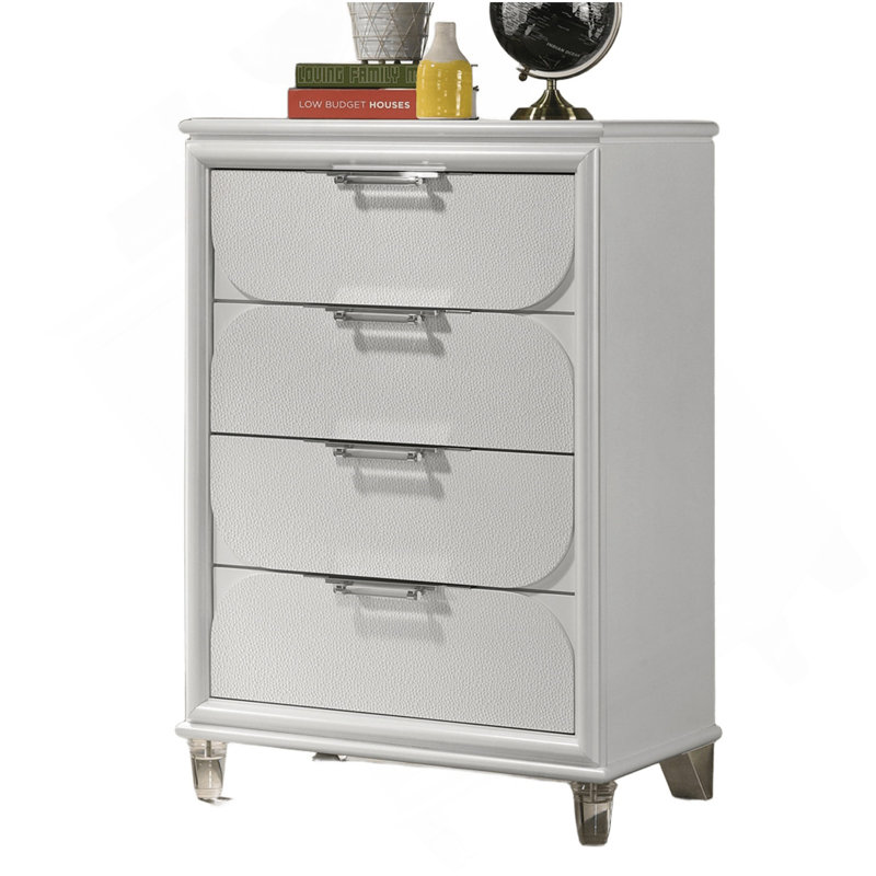 Commode 5 pièces Contemporary Glam Pearl White