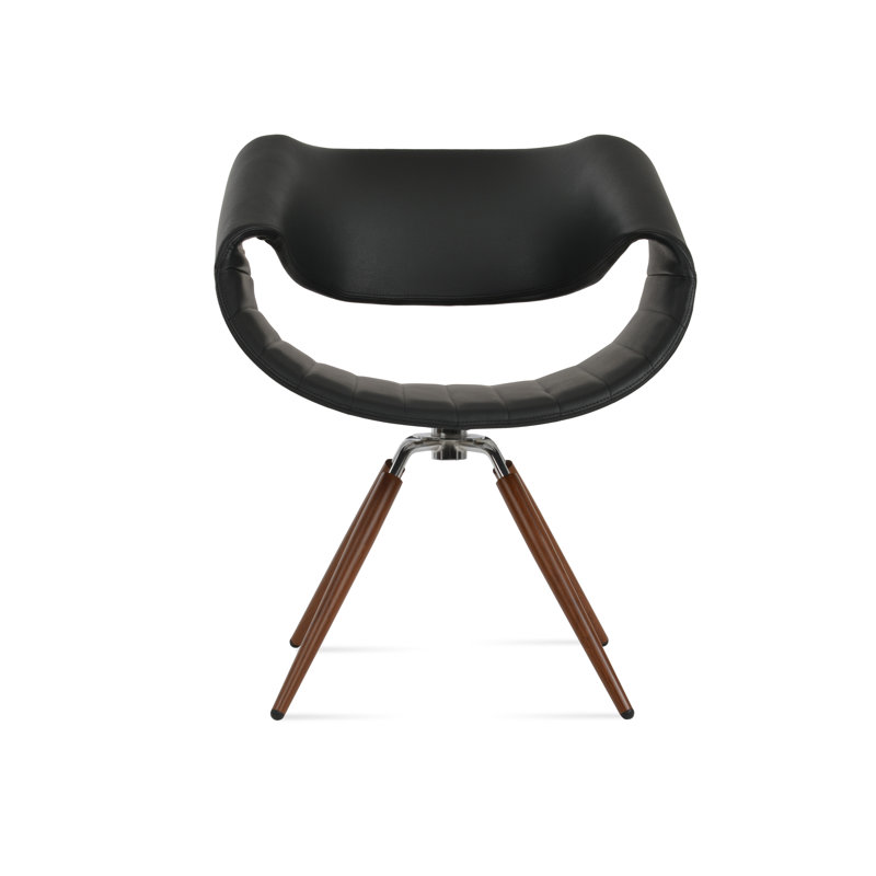 Fauteuil pivotant Seminyak, Noir, Brun