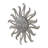 Metal Indoor Outdoor Face Sun Gray Wall Decor with Ribbed Detailing