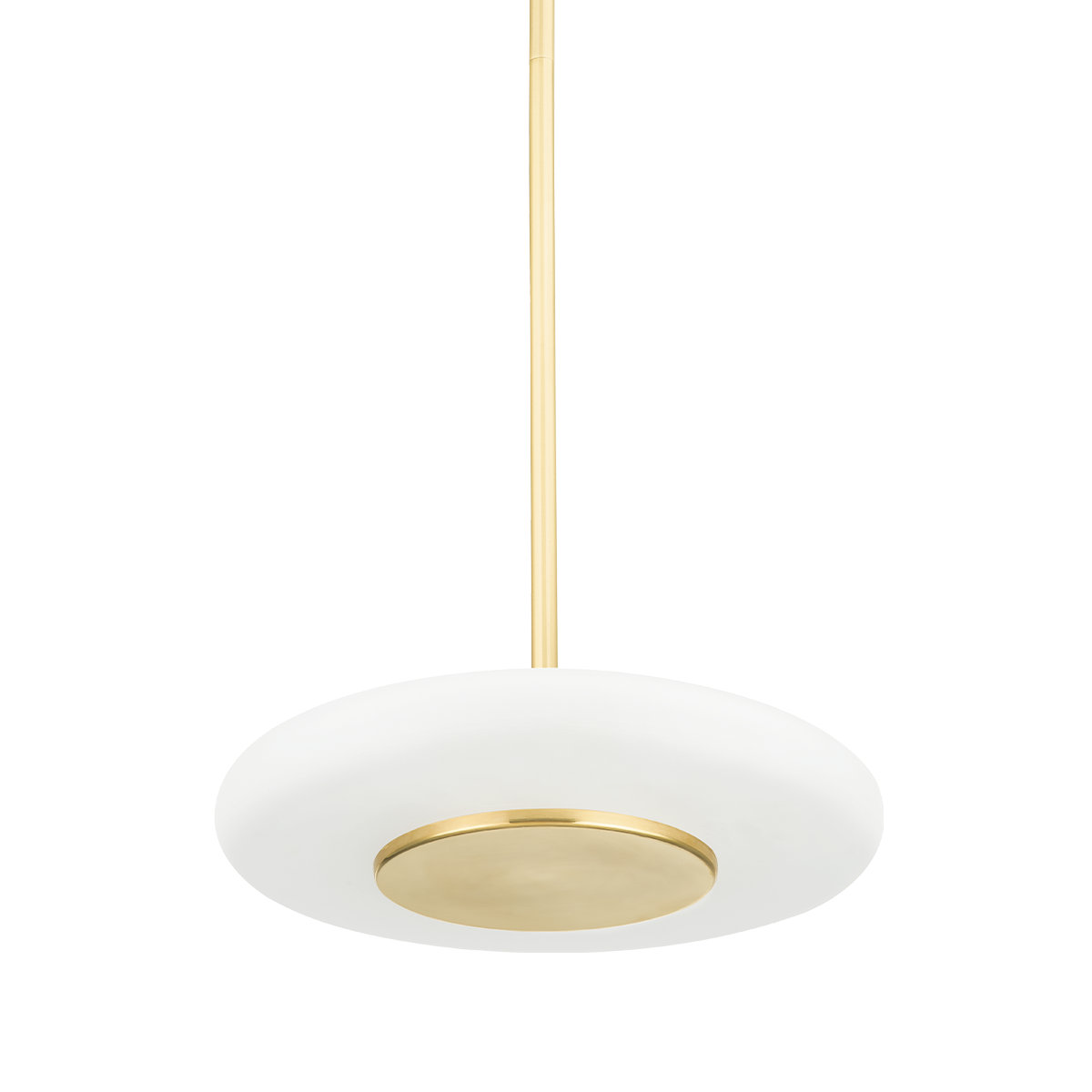 Blyford Dimmable Pendant, Aged Brass, 7.25" H x 15.5" W x 15.5" D