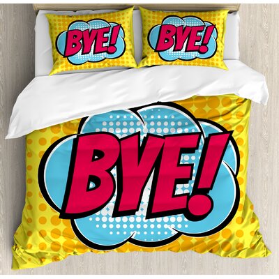Going Away Party Decorations Comic Book Bubble Text Retro Style Bye Cartoon Duvet Cover Set -  Ambesonne, nev_34658_king