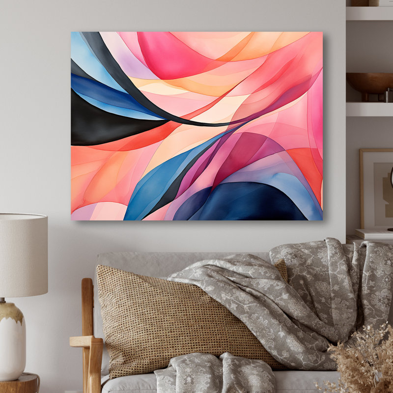 Motif géométrique de couleurs douces V - art mural géométrique en métal MT137590, H 24 po x l 32 po x P 1 po