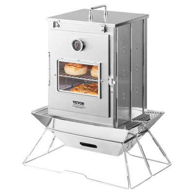 Foldable Camping Oven Stainless Steel Portable Camping Stove 3 Tier Grill