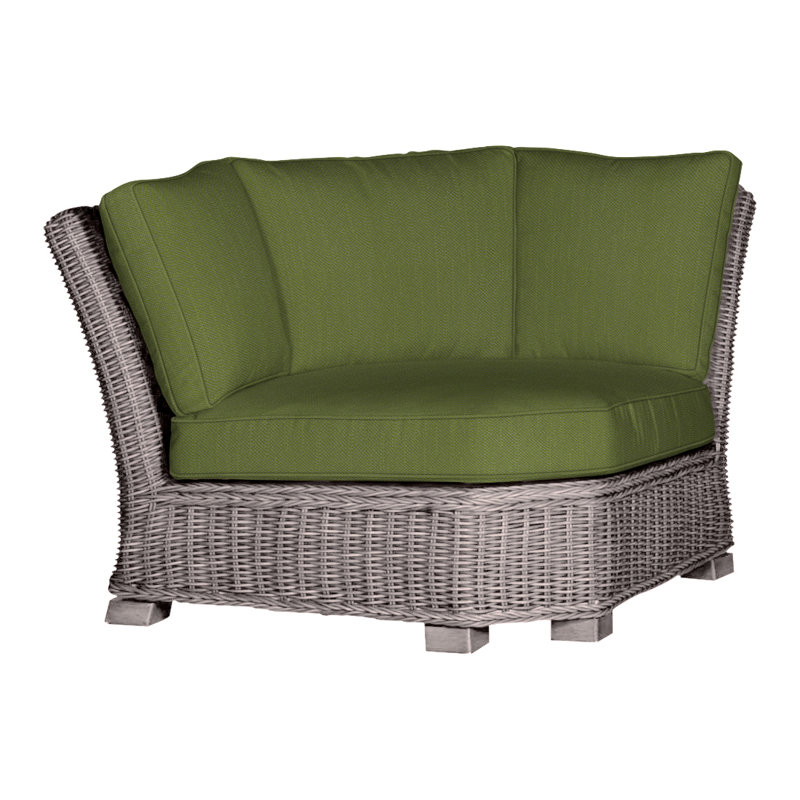 Rustic Woven Sectional Corner, Dove Sunbrella® Linen, Welt, Oyster