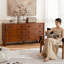 Armoire d'appoint en bois manufacturé brun foncé