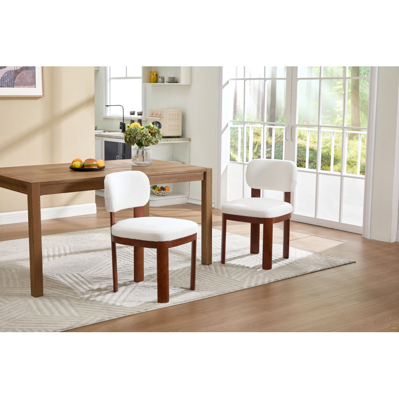 Ensemble de 2 chaises de salle à manger en bois rembourrées en tissu