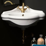 Contea Corner Wall-Mount Bathroom Sink with Overflow