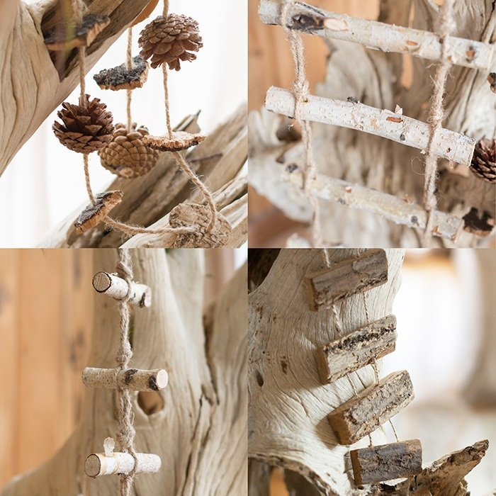Figurine suspendue de chaîne en bois