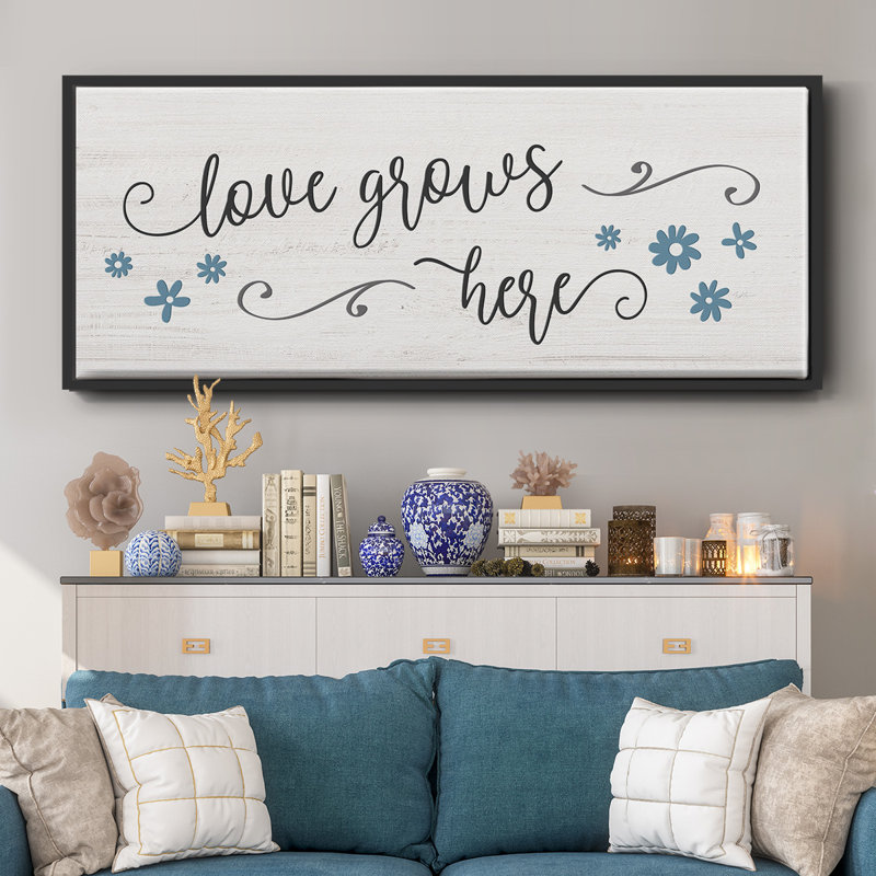 «Love Grows Here», toile encadrée