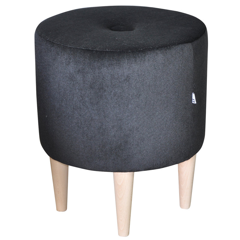Solid + Manufactured Wood Accent Stool, Black