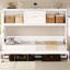 Lit simple, lit, conception de charge, tiroir, armoires de rangement, blanc, bois de pin, poste de construction, style rustique, durabilité-1916767892