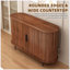 Buffet l 47 po en noyer, armoire d'appoint cannelée avec rebord courbé, crédence à porte coulissante pour salon, salle à manger, cuisine, couloir