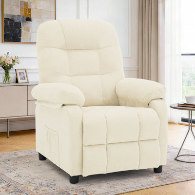 KORSER Recliner Chair, Pushback Recliner For Living Room, Small Recliner For Small Space, Side Pockets