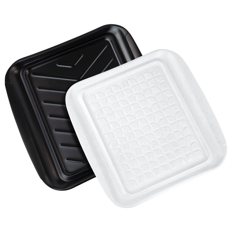 Ensemble de 2 plateaux de préparation et de service pour barbecue Tovolo, blanc et noir, L 10,50 po x L 10,50 po x H 1 po