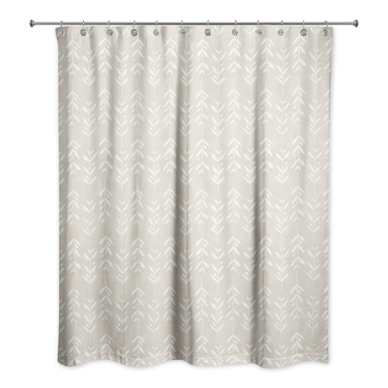 Rideau de douche simple à motif floral, Beige