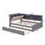 Practical Platform Bed With Pull Out Trundle Shelving Units And Storage Headboard-69405695