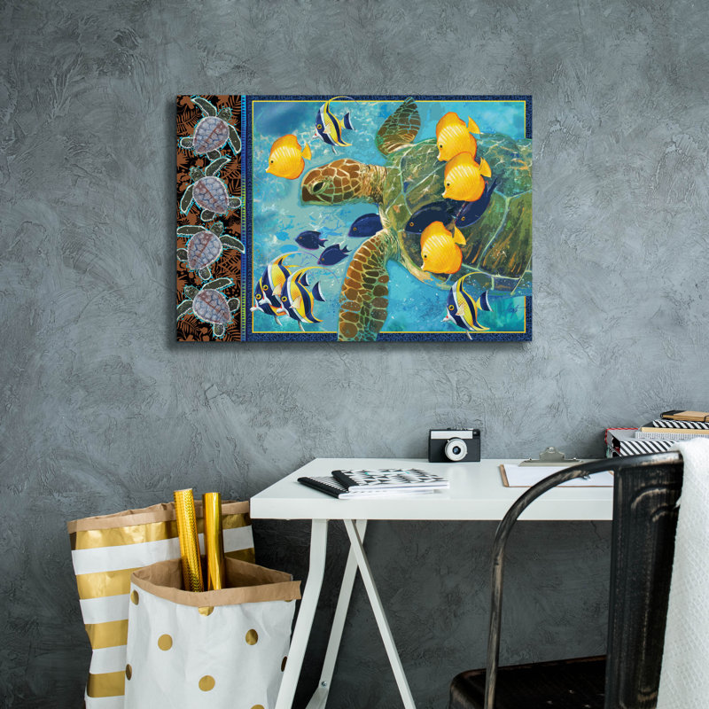 «Sunset Chair Palm» par James Mazzotta, art mural sur toile, H 18 po x l 26 po x P 0,75 po