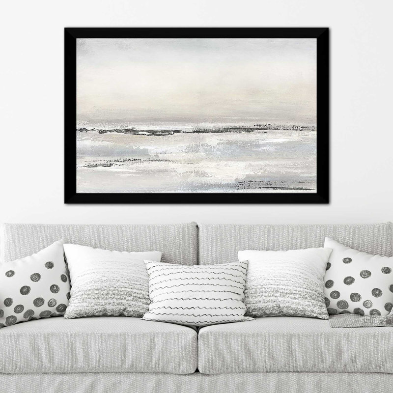 «Distant Fog» par Tava Studios - Peinture, Cadre noir, H 33,5 po x l 49,5 po x P 1 po