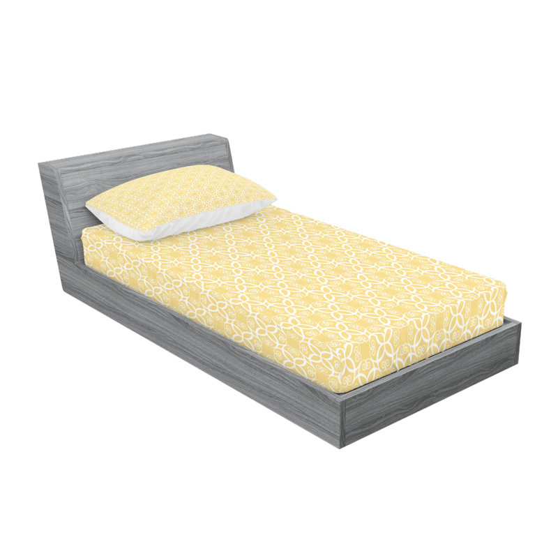 Drap-housse et coussin décoratif Ambesonne, Ensemble de draps pour lit simple très long + 3 p