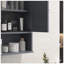 Armoire murale de salle de bain Farmhouse avec tablette ouverte, tablette réglable et conception murale pour un rangement efficace-130178995