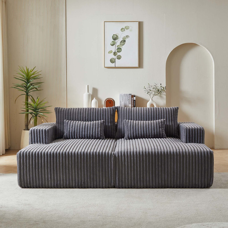 Chaise longue 87 po Bruno, Gris