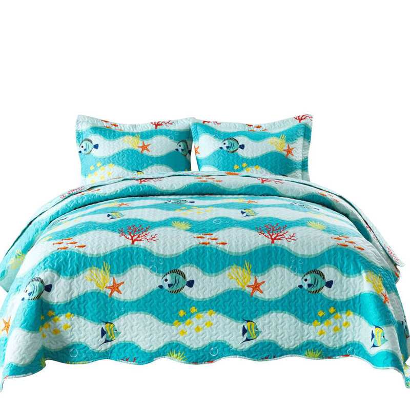  Reversible Quilt Set, Queen Quilt+ 2 Shams
